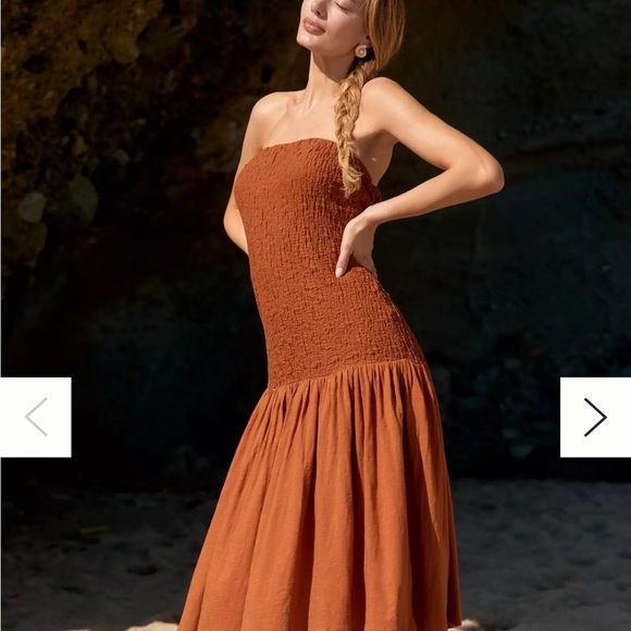 Anthropologie | BNWT Celandine Strapless Popcorn Midi Dress Size L - Picture 1 of 4